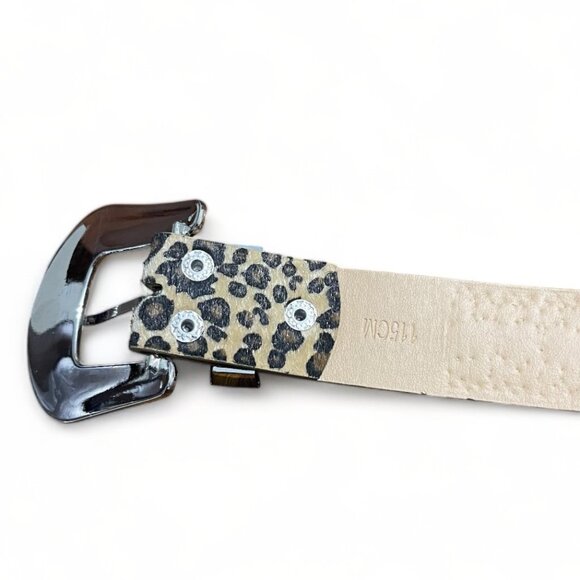 UnFader Leopard Print Rhinestone Buckle Western Belt With Box, New - Picture 7 of 10